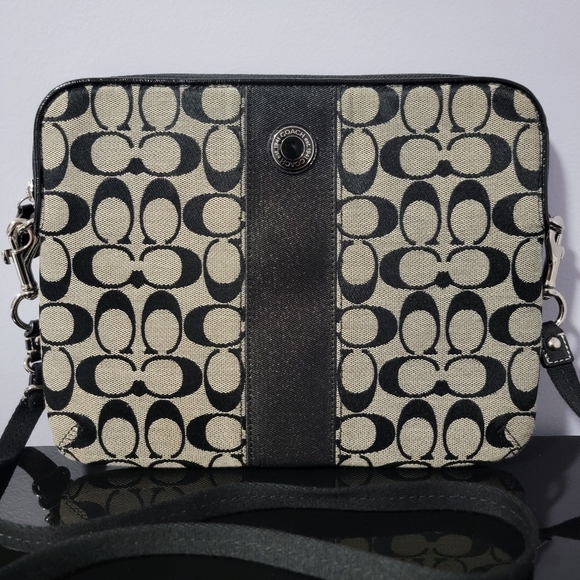 Coach Monogram iPad Tablet Carrying Case with Shoulder Strap - Picture 2 of 11